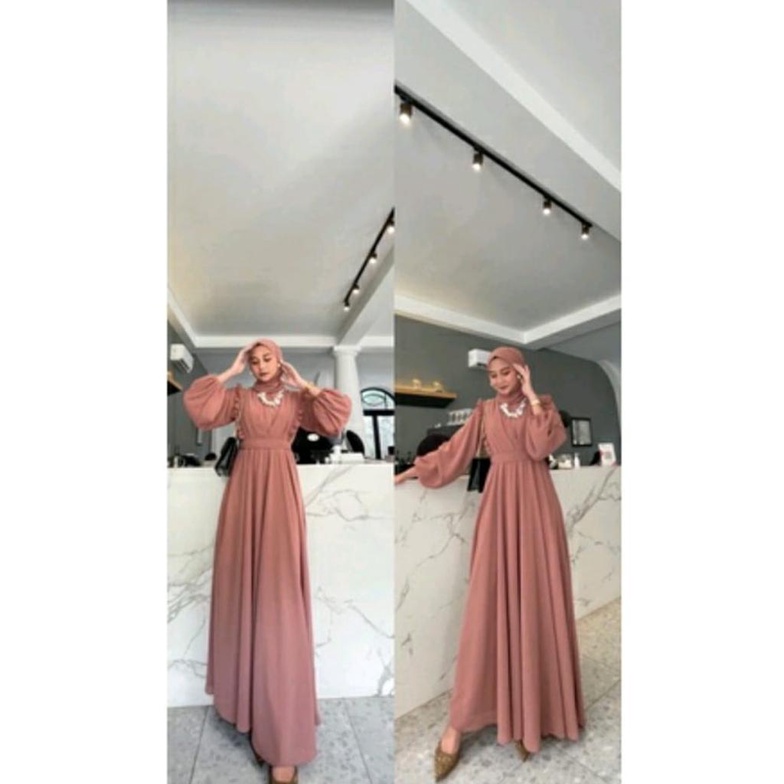 GAMIS MAXY CERUTY BABYDOLL/AUDY MAXY/FASHION MUSLIM REMAJA/GAMIS CERUTY BABYDOLL/PAKAIAN MUSLIMAH M L LD 100/THERESA DRESS/GAUDY MAXY