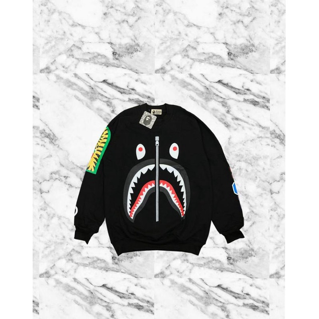 JAKET CREWNECK BAPE SHARK WGM A BATHING APE JAKET PRIA WANITA MURAH BAPE MURAH UNISAX
