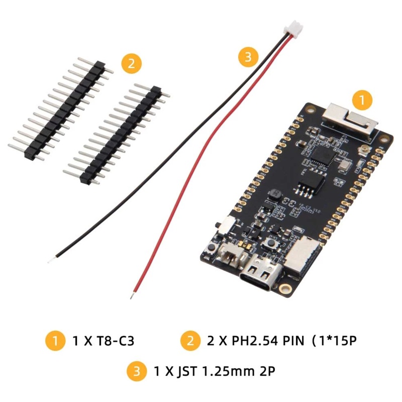 Btsg T8-C3 ESP32-C3 Papan Pengembangan WiFi+Modul Pembangunan Kompatibel Dengan Bluetooth