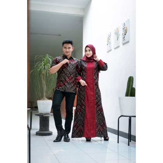 NEW COUPLE GAMIS BATIK SONGKET BRUKAT GLITER REALPIC