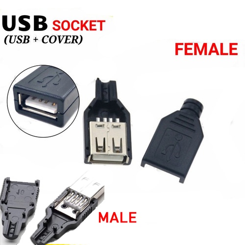 Jual Cover Usb 4 Pin Plug Socket Connector Kosong Jantan Male Betina Female Shopee Indonesia 0397