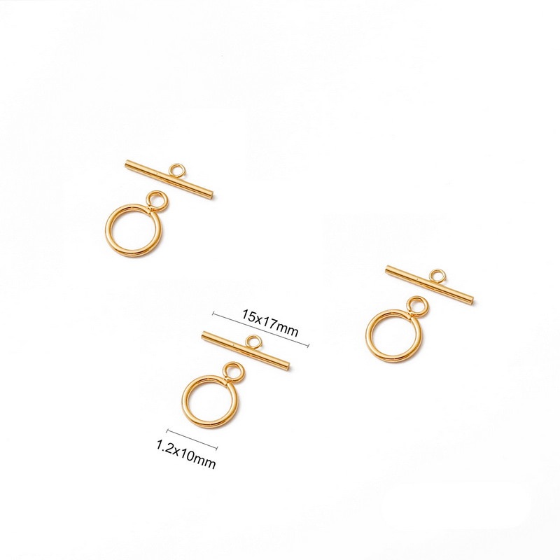 1Set 18K Gold Plated Copper OT Toggle Clasps Hooks Bracelet Necklace Connectors For DIY Jewelry Finding Making Accessories