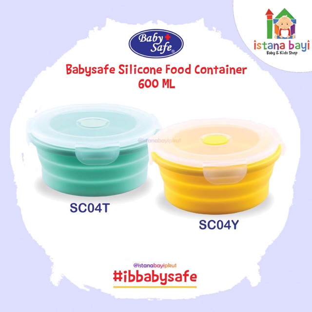 Baby Safe SC04 Collapsible Food Container 600ml/Peralatan makan bayi/peralatan makan anak