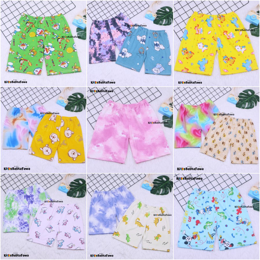 (IMPORT) LOVY SHORTIE Anak Perempuan TK-SD-SMP 4-15 Tahun / Dalaman Bahan Babyterry Celana Pendek