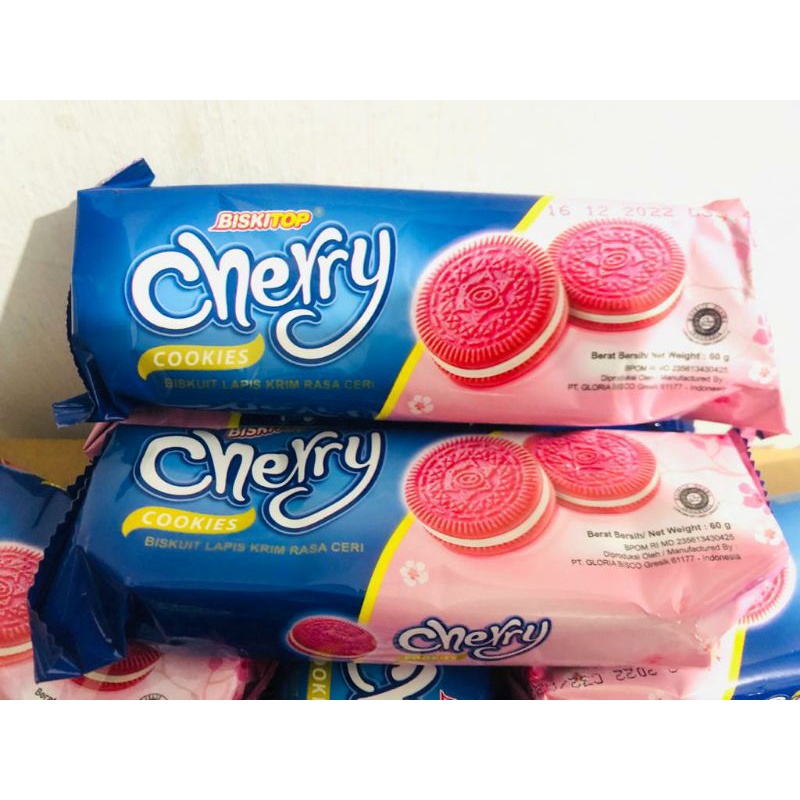 CHERRY COOKIES Biskitop Biskuit Oreo Rasa Ceri 60 gr