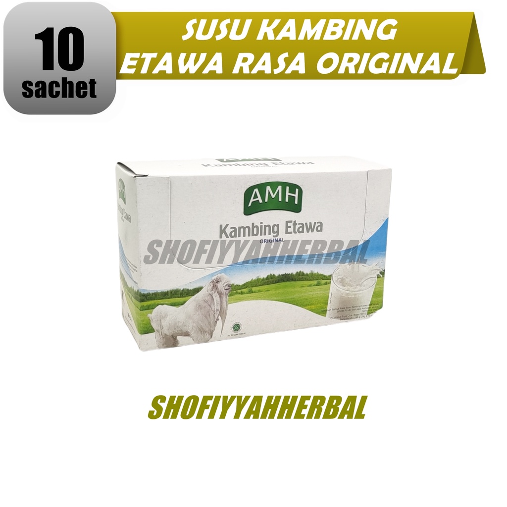 

SUSU KAMBING ETAWA AMH RASA VANILLA / ORIGINAL 1 BOX ISI 10 SACHET 24 G PER SACHET