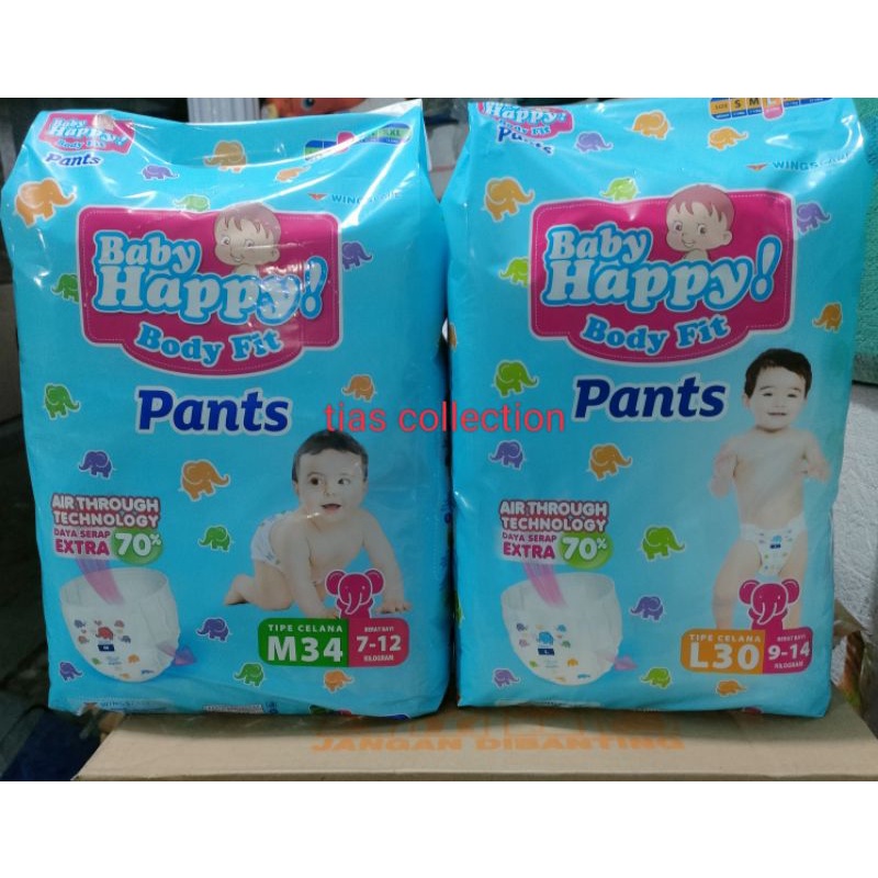 Baby Happy Pants M34/L28/XL26/XXL24 (Tipe Celana)