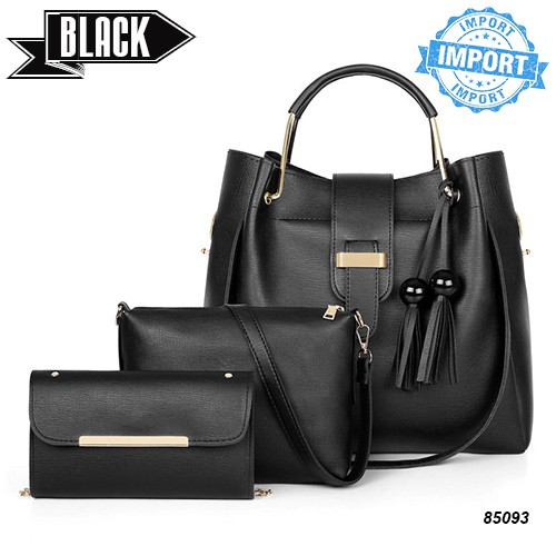 VC85093 TAS 3IN1 MOTIF ADA GANTUNGAN TAS BATAM IMPORT FASHION WANITA BY TAS BATAM OFFICIAL SHOP