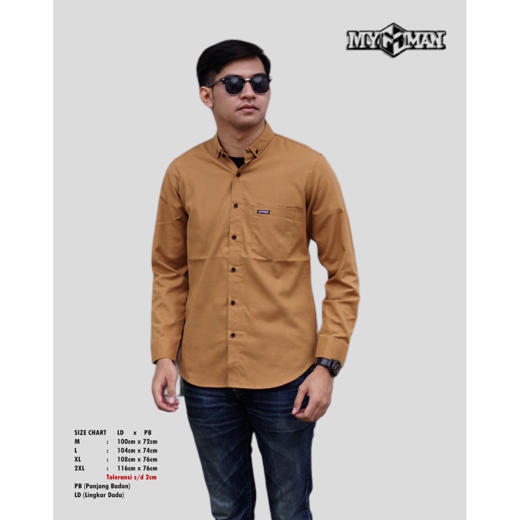 MY MAN Original Kemeja Polos lengan panjang kemeja pria warna kubus art seri MY531