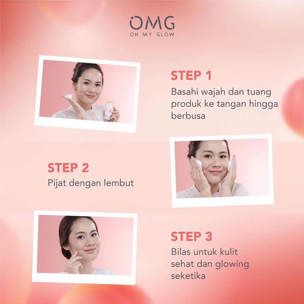 OMG Peach Glowing Series | Peachy Plumpy Glowing Skin | Cream | Face Wash | Toner kosmetik