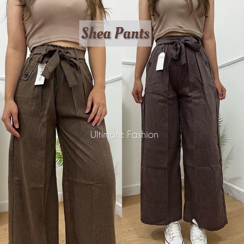 Shea Pants - Celana Highwaist Tali - Celana Jeans West - Kulot Casual Korea Kekinian Terbaru Rakku