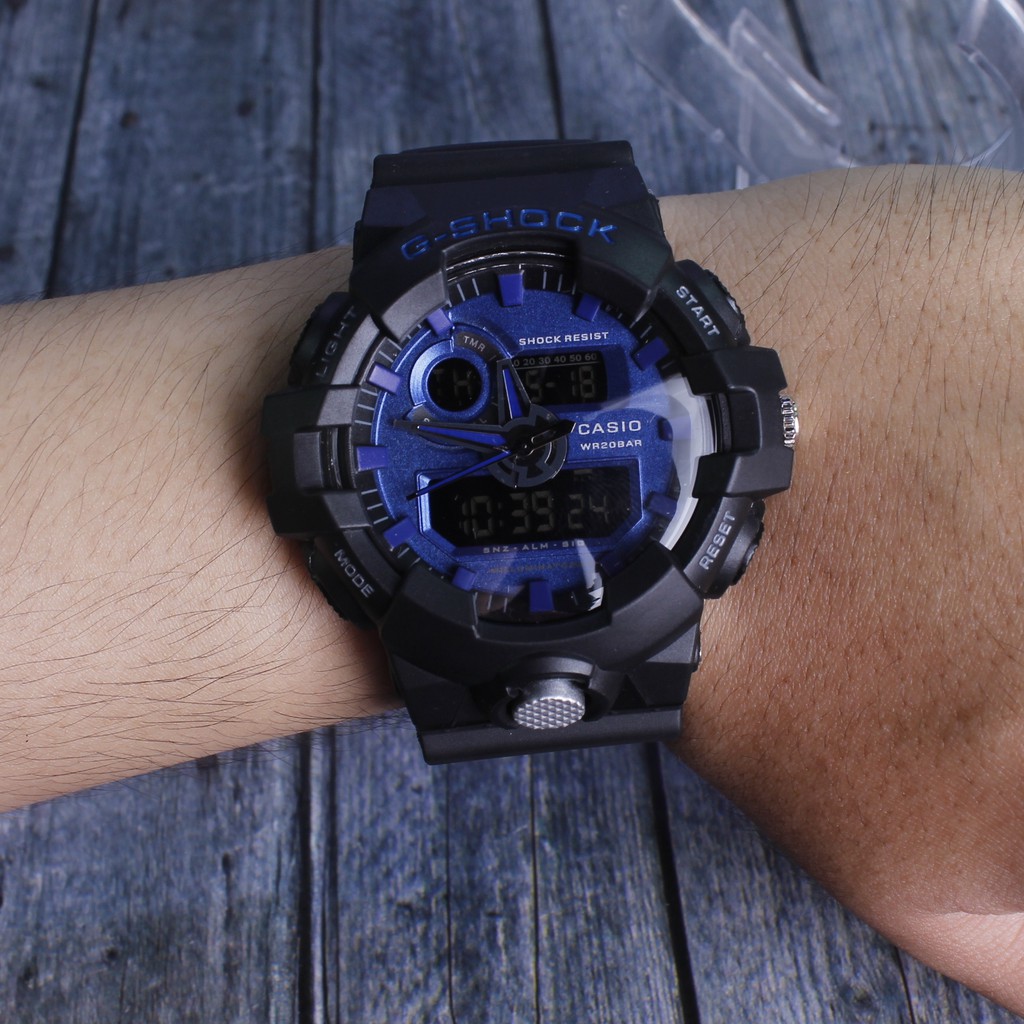 HARGA TERMURAH  Casio G-Shock GA700 / GA710 Army Edition Black Hitam , Jam pria dual time