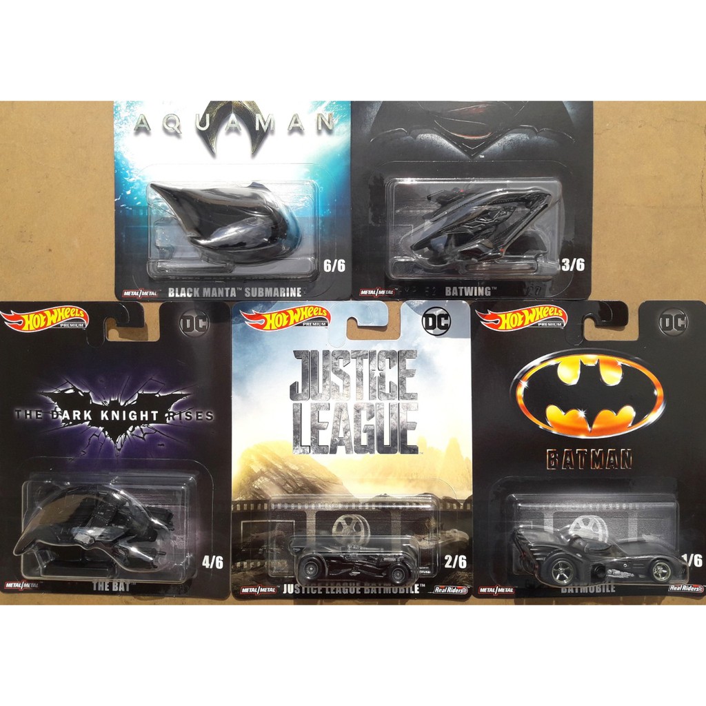 HOTWHEELS ENTERTAIMENT DC MOVIES SET 5 Pc BLACK MANTA. BATWING.