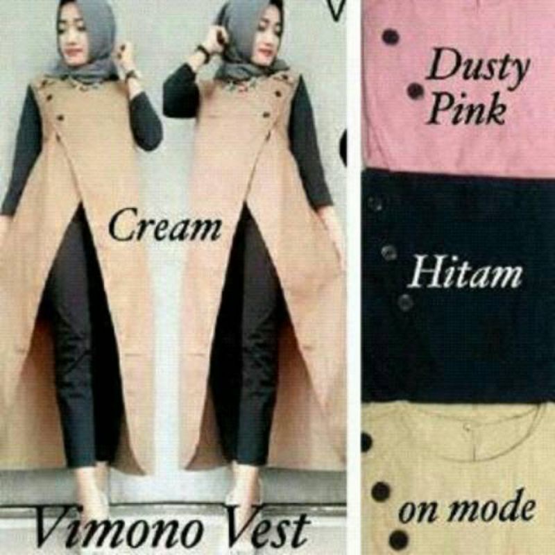 Vimono vest atasan wanita fashion muslim remaja