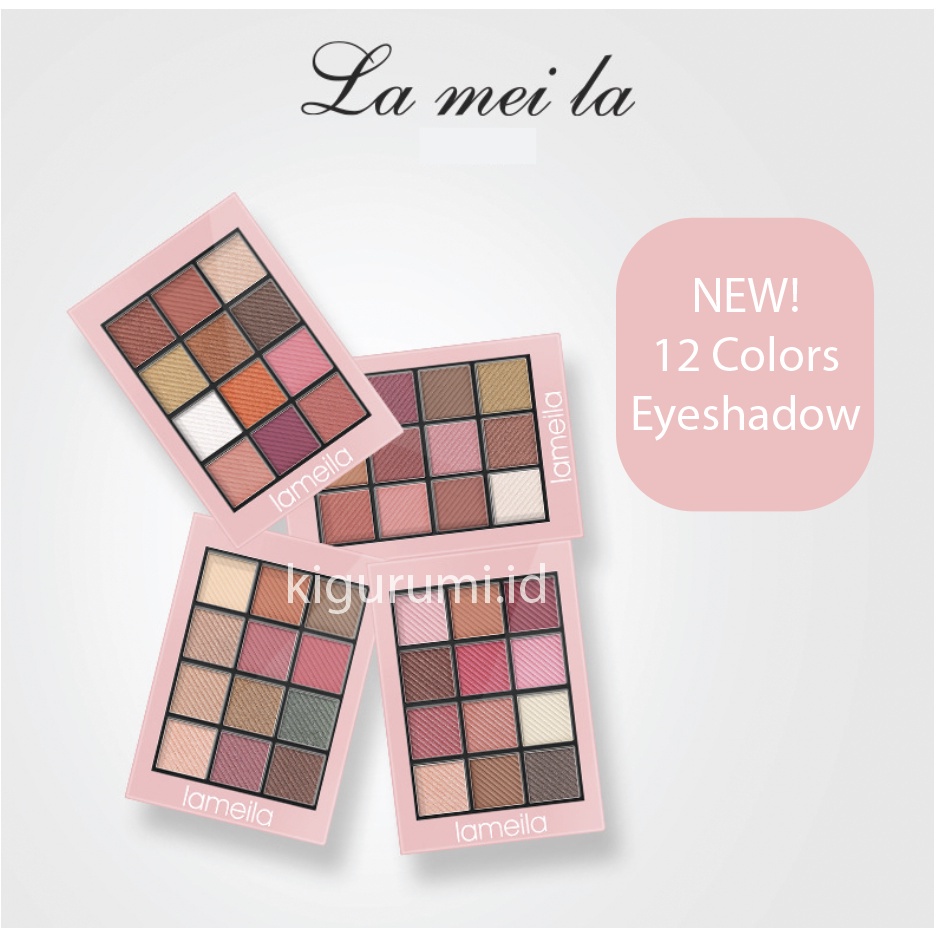 LAMEILA 12 Colors Eyeshadow Glitter Matte Palette Color Shimmer And Matte Eye Shadow Natural Berfungsi Sebagai  Menerangkan Kelopak Mata LA124