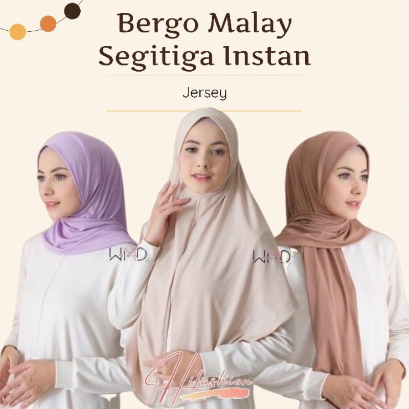 Hijab Instan Malika Segitiga Bergo Malay Jilbab Instan