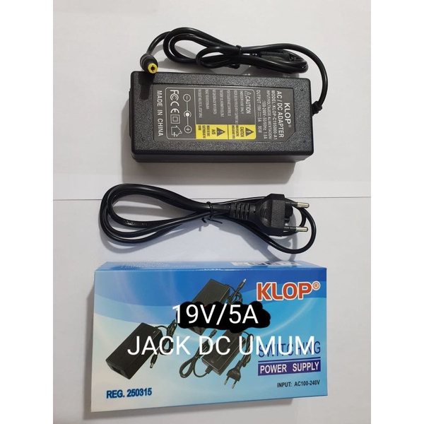 Adaptor 19V/5A jack dc umum +kabel ac8