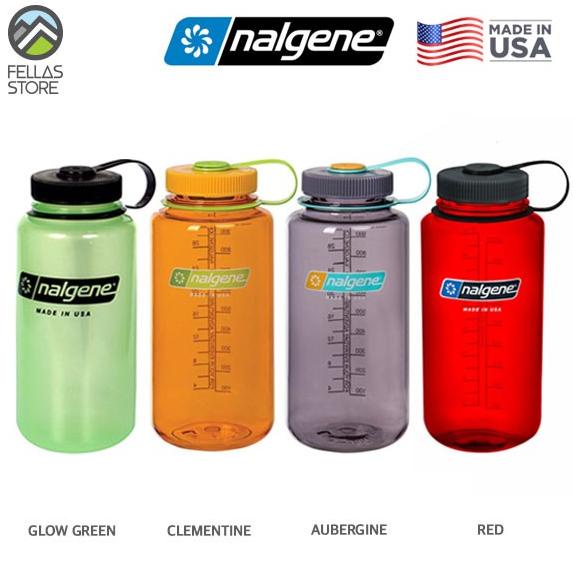 Nalgene Wide Mouth Tritan - Glowgreen, Clementine, Aubergine, Red