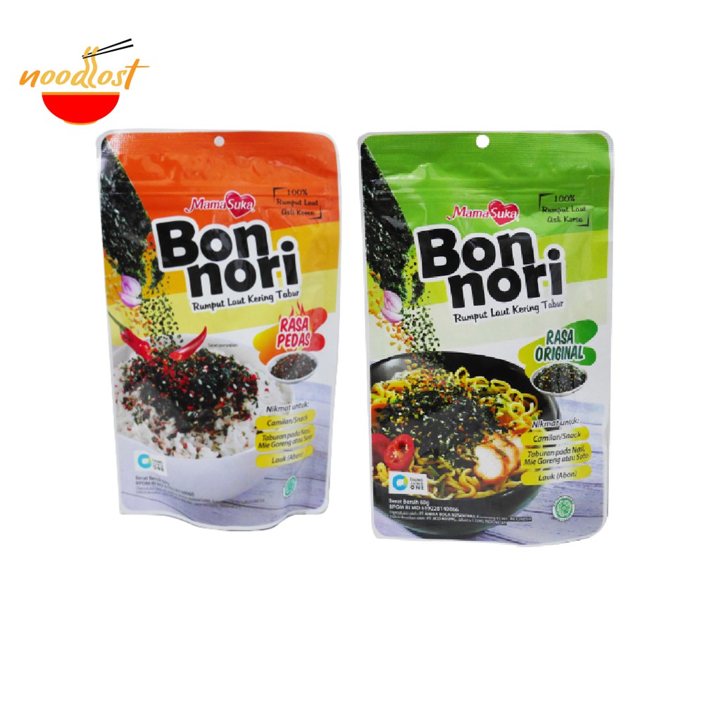 

MAMASUKA BON NORI RUMPUT LAUT KERING TABUR 60 GRAM [ ORIGINAL / SPICY ]