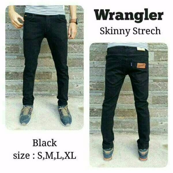 EXCLUSIVE Celana Jeans WRANGLER Hitam Skinny Fit TERMURAH
