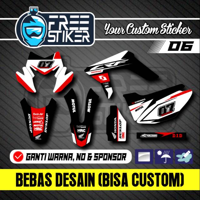 DECAL STICKER  CRF 150 L BLACK WHITE