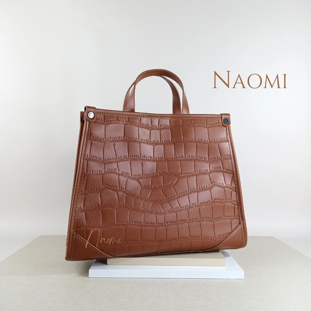 NAOMI - Laurece Hand Bag Motif Croco 4 variasi mix canvas strap- Cross Bag Import - Tas harian - Daily bag - tas formal - Tas Kerja Kulit Sintetis - Fashion Bag Wanita - Tas Traveling - Tas Naomi - Naomi Bag