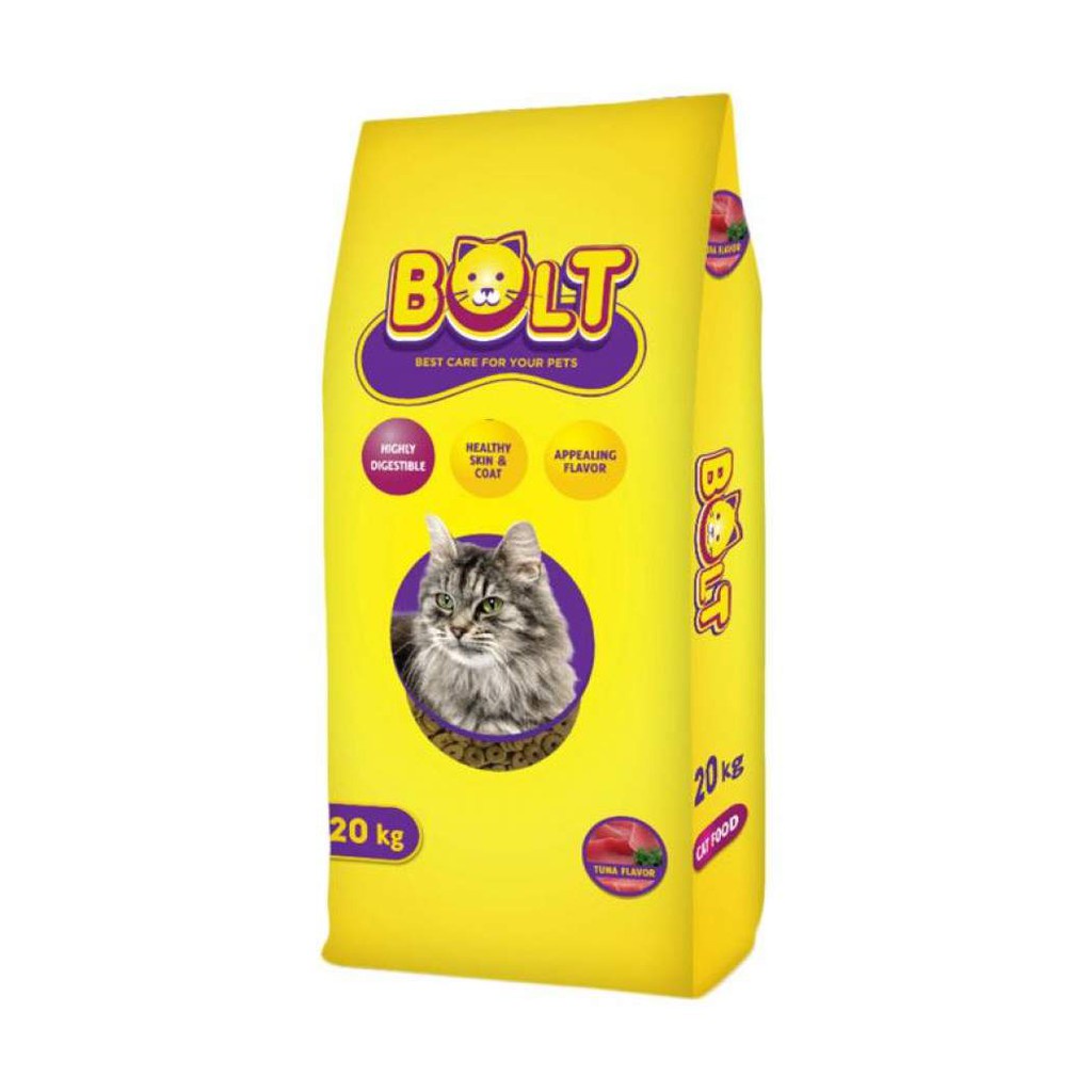 [GOSEND] Makanan Kucing Bolt 20 kg Cat Food 20kg Bolt Karungan Bentuk Ikan Bentuk Donat