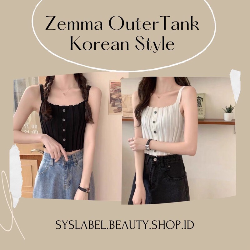 [IMPORT] Zemma Outer Tank Korean Style - Tanktop Button Knit - Tanktop Knit Import G2