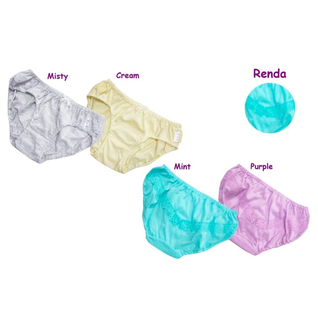 Jobel Girl Underwear Rainbow edition Renda 4pcs Celana Dalam Anak Perempuan