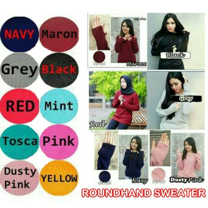 Roundhand sweater secker atasan wanita -NGROS