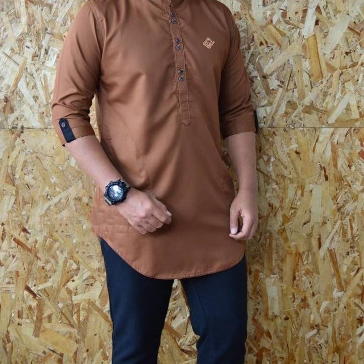 ➦ Baju Koko KURTA Pakistan TOYOBO WARNA HIJAU BOTOL Tangan 3/4 Super Premium Terbaru Qurta Pria Dewa