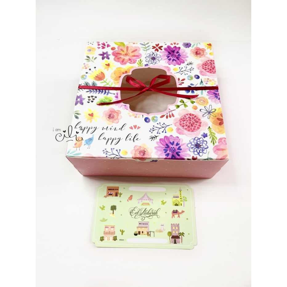 

(DUS25x25x10FLOWER-TAG LEBARAN) dus kue lebaran iamcili motif bunga - GROSIR - PROMO - Bisa COD -