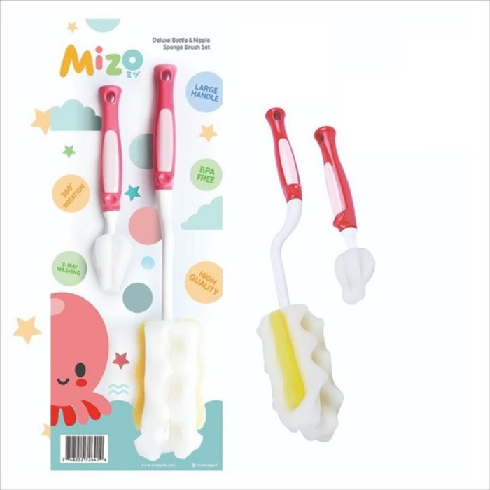 Makassar ! Deluxe Bottle and Nipple Sponge Brush Mizo