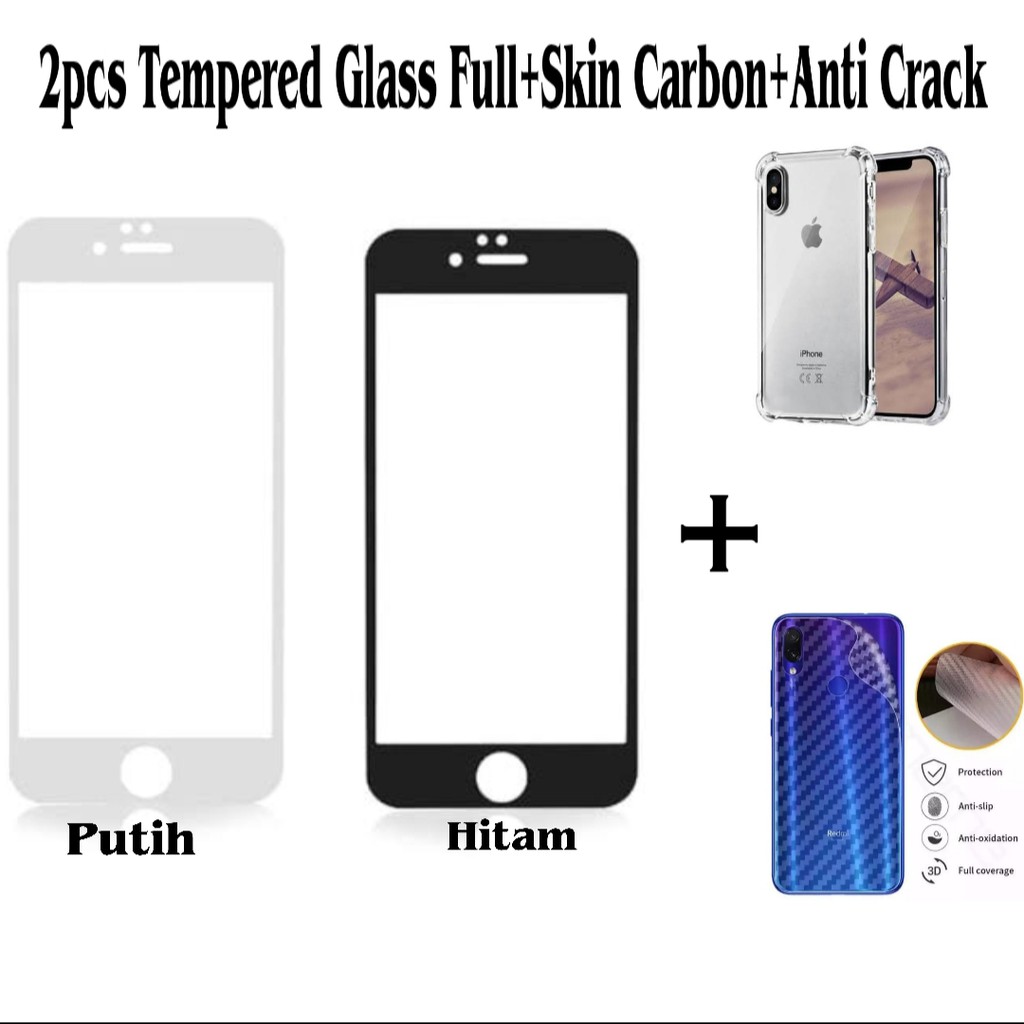 (GARANSI)[PAKET PROMO] 2pcs Tempered Glass Full Iphone 6//6s7/8/Iphone 7 Plus/8 4 in 1