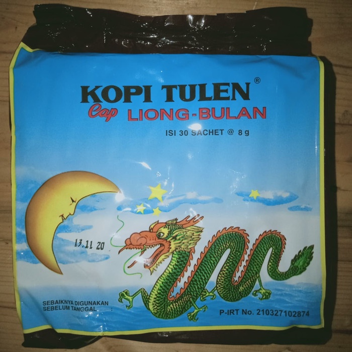 

kopi bubuk liong bulan tanpa gula (1 pack isi 30 sachet @8gr)