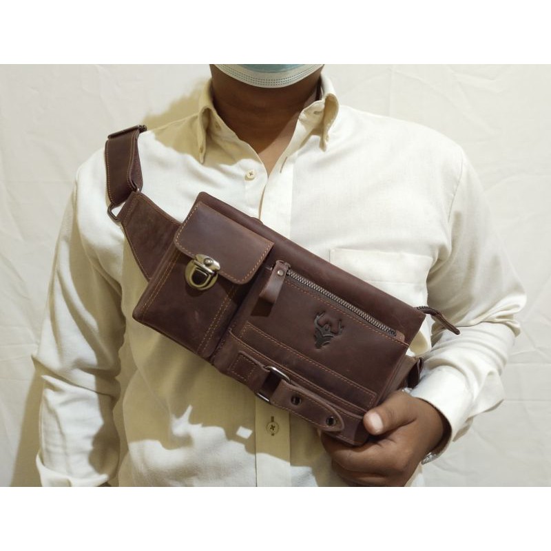 Waistbag Wr.Leather 100% Kulit Sapi Asli Crazy Horse