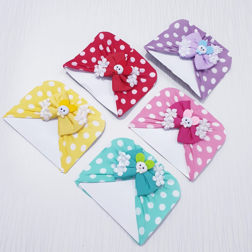 Turban Anak Pita Polkadot / Turban Bayi /Ciput Bayi