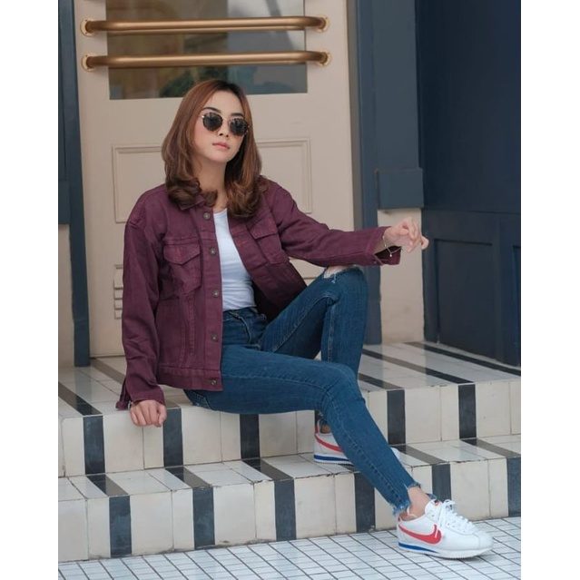 Basic Jaket Wanita Jeans Viral / Racun Shopee