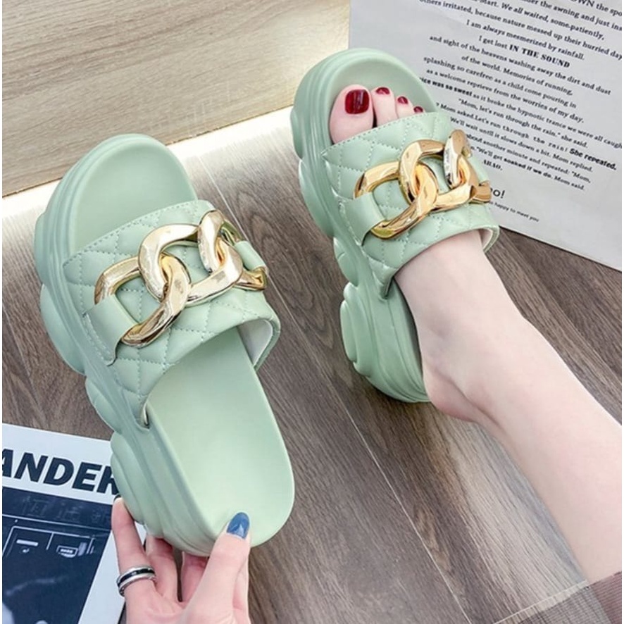 Jessy_Sandal Slip On Wanita Hak Tinggi BM510