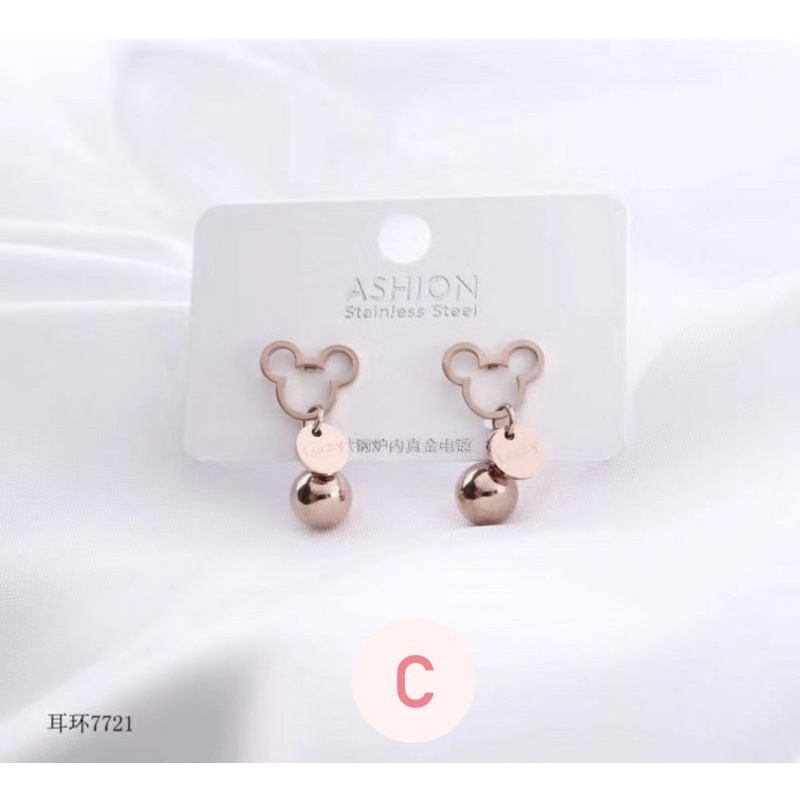 Anting Mickey Titanium Anak Anti Karatan Tidak Alergi