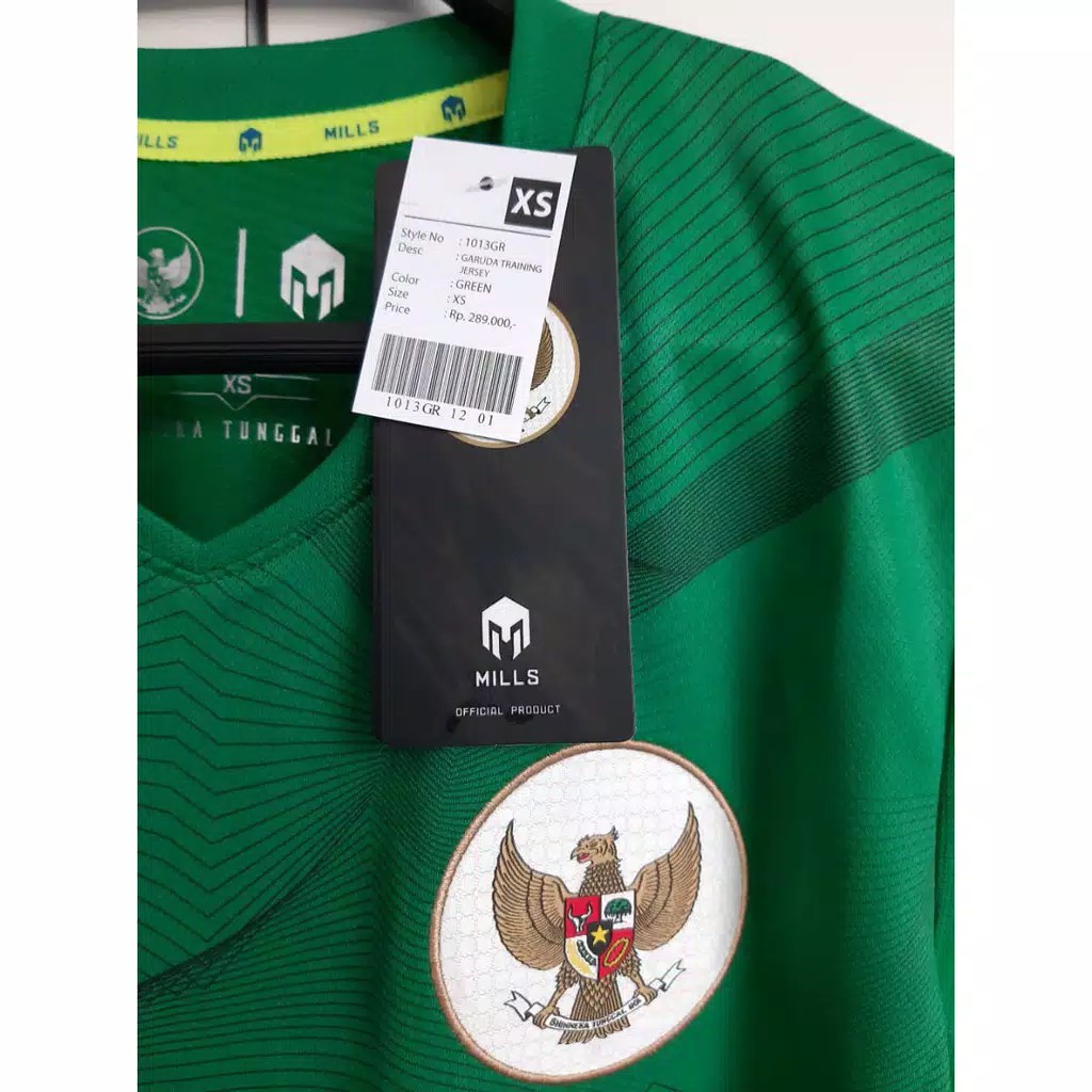 JERSEY TIMNAS GARUDA INDONESIA 2020 MILLS 1013GR BAJU LATIHAN TIMNAS TRAINING JERSEY TIMNAS GREEN