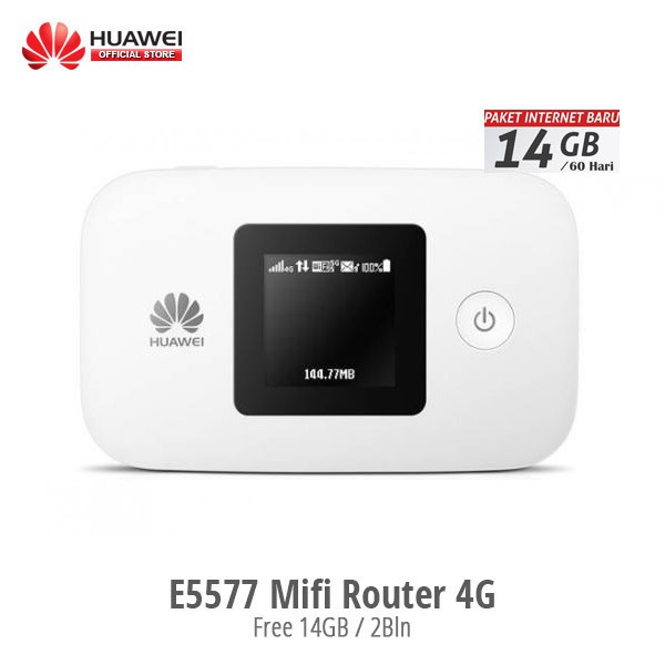 Huawei E5577 Slim Modem Mifi 4G LTE Free Kuota 14GB 2 Bulan