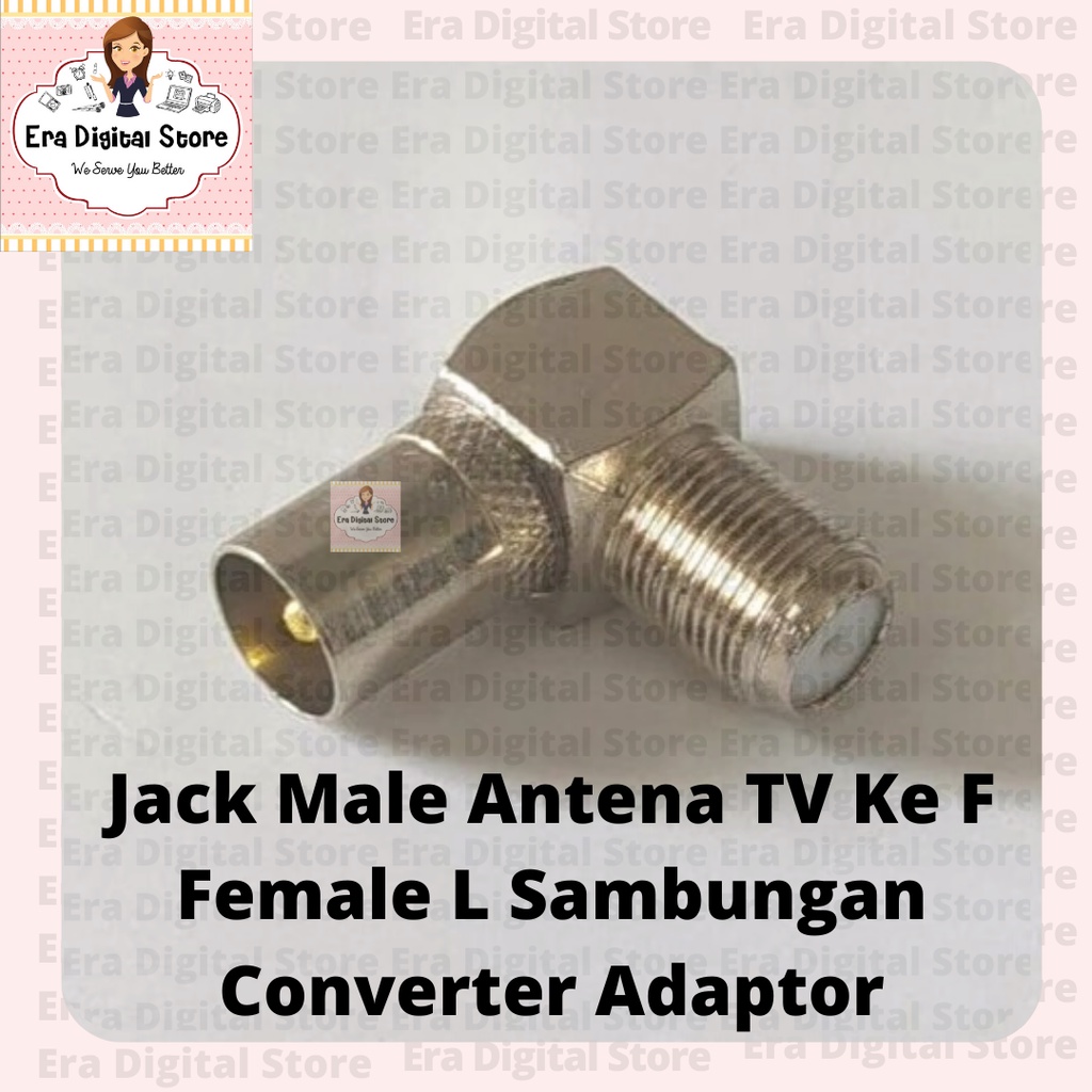 Jack Male Antena TV Ke Female L Sambungan Converter Adaptor