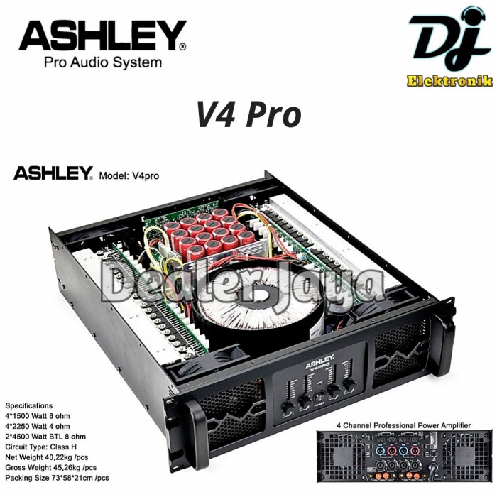 Power Amplifier Ashley V4 PRO / V4PRO / V 4 PRO - 4 channel
