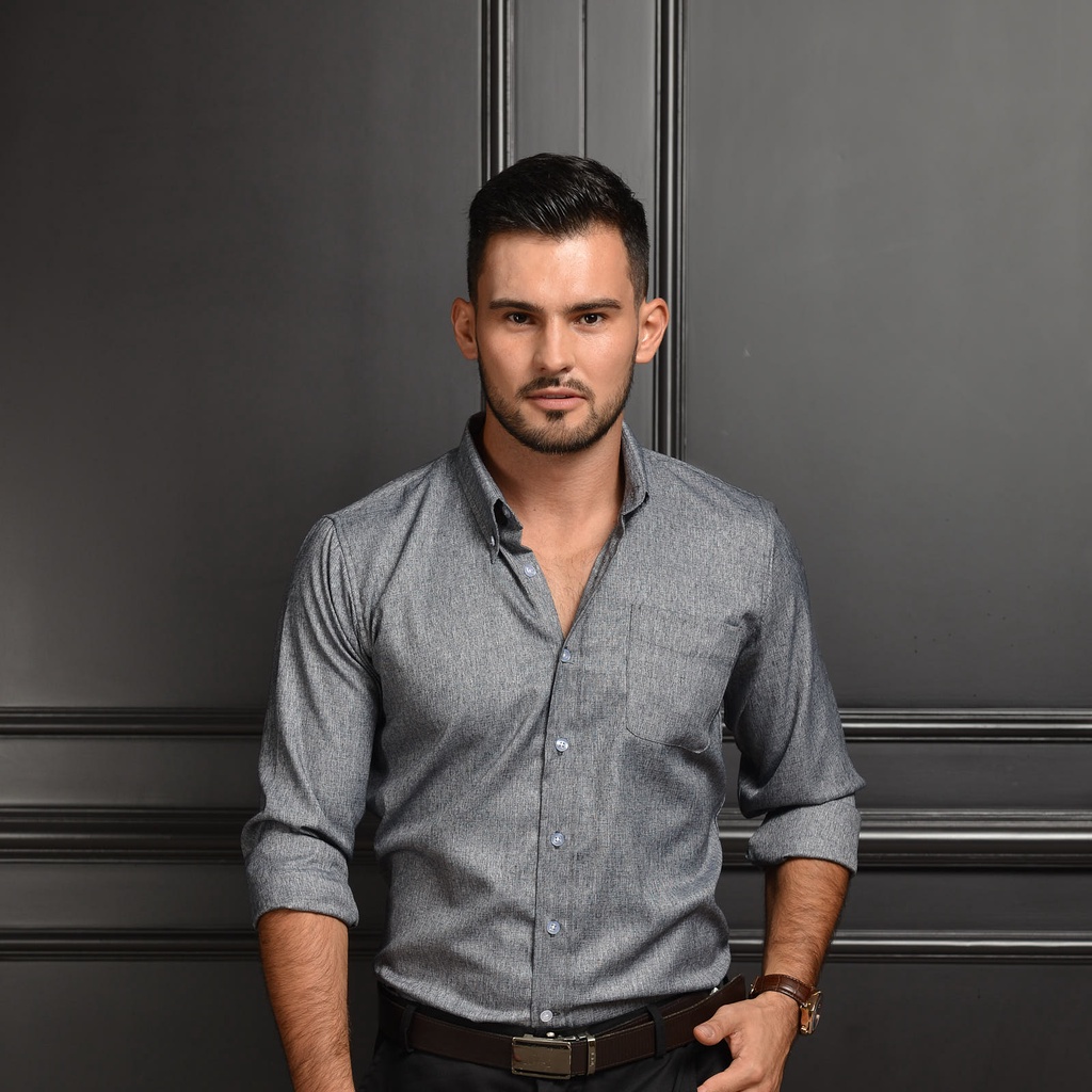 Kemeja Pria Lengan Panjang Parlent Icon Charles Light Grey