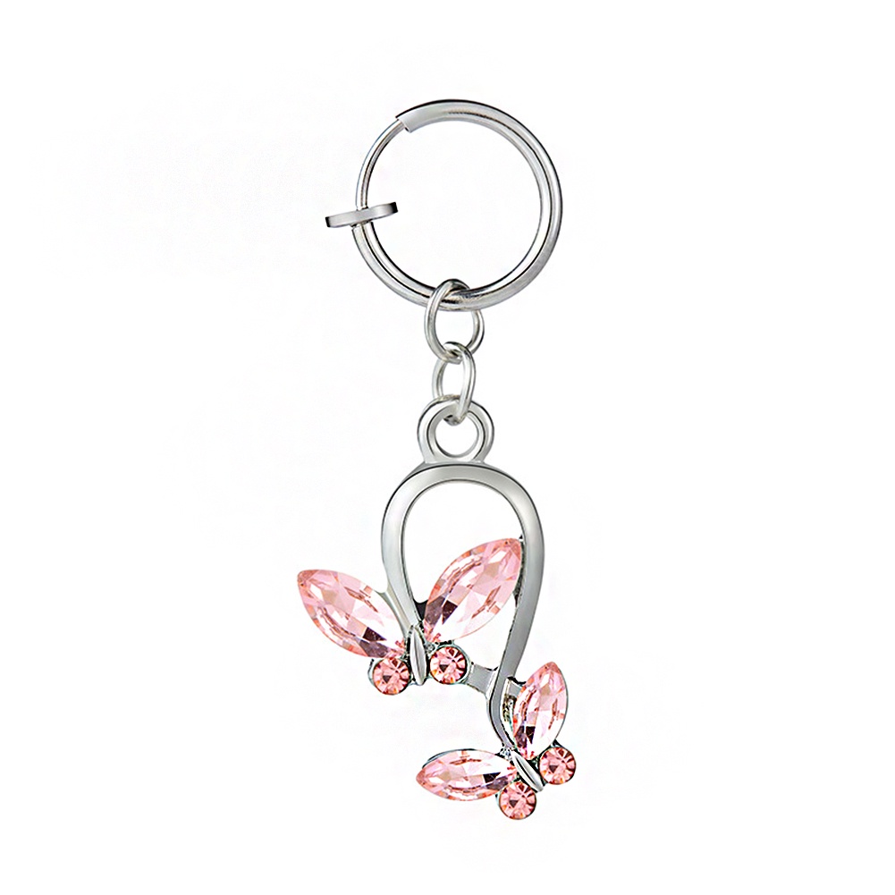 Butterfly 1Pc Cincin Tindik Pusar Desain Kupu-Kupu Hias Kristal Untuk Wanita