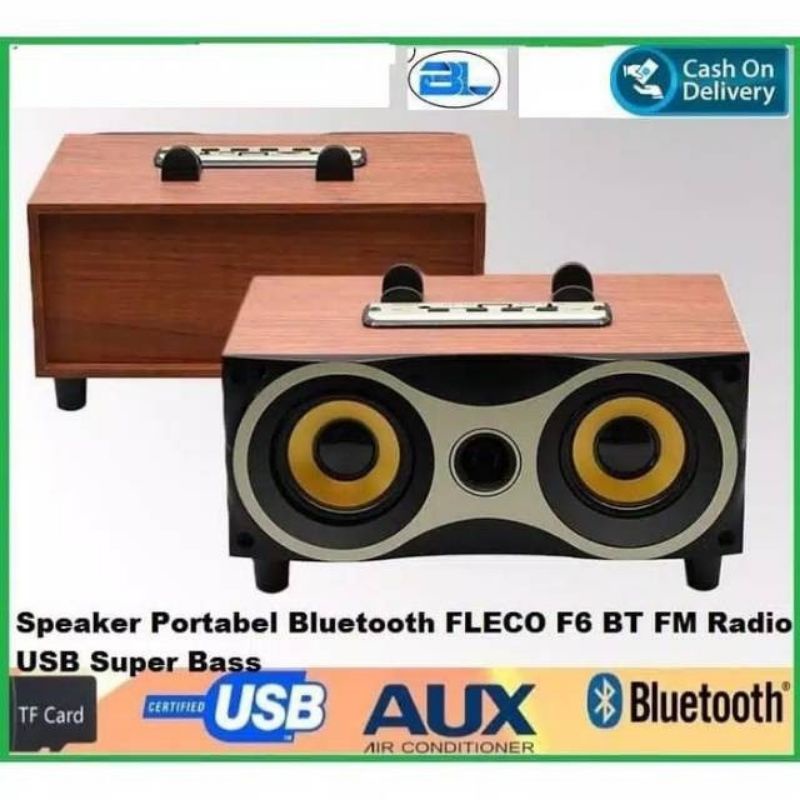 Speaker Bluetooth Portable Fleco F6 Super Bass /Musik Box Bluetooth Fleco F6 /Salon Aktif Bluetooth