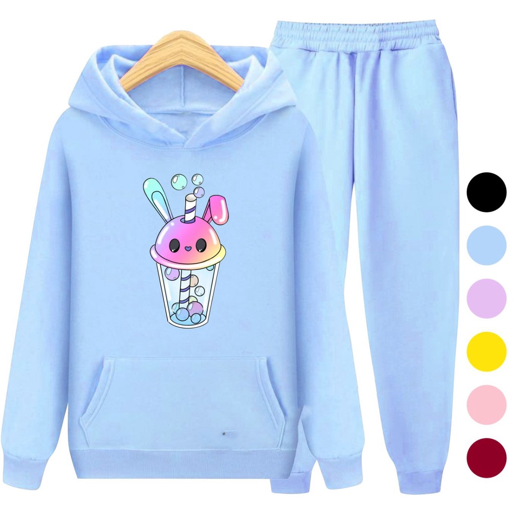 Setelan Anak Sweater Hoodie Anak RAINBOW Baju Jaket Anak Cewek Remaja