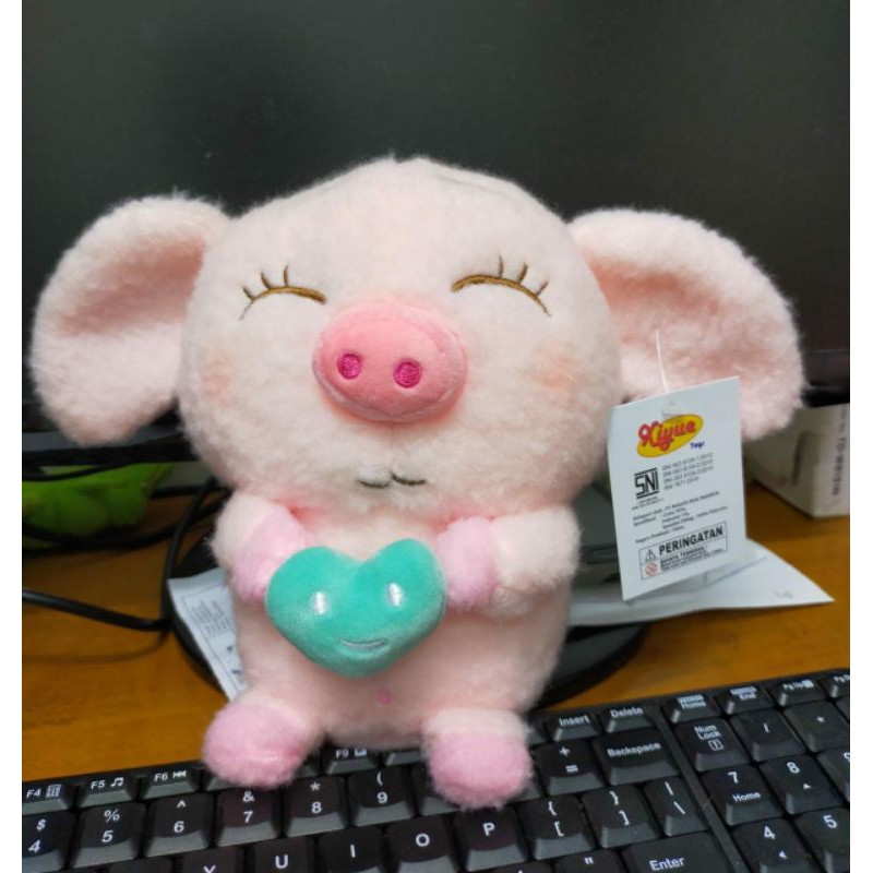 Boneka Pig Sayap Hati Size 8&quot;/20cm/boneka babi lucu/boneka animal/pig angel