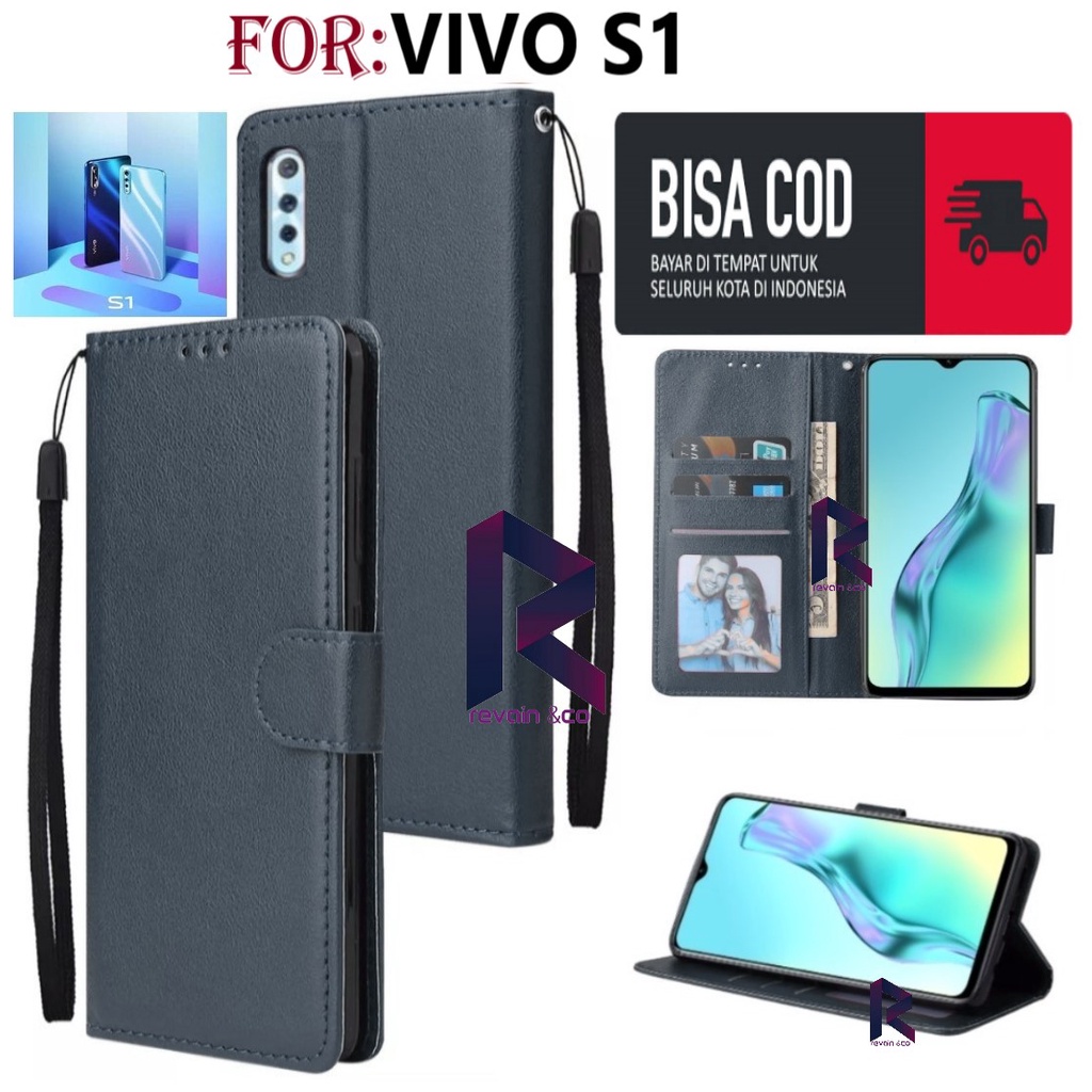 FLIP COVER VIVO S1 CASING DOMPET FLIP WALLET LEATHER KULIT PREMIUM SARUNG BUKA TUTUP FLIP CASE VIVO S1